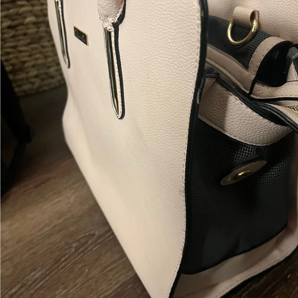 Light pink nude pet dog carrier purse